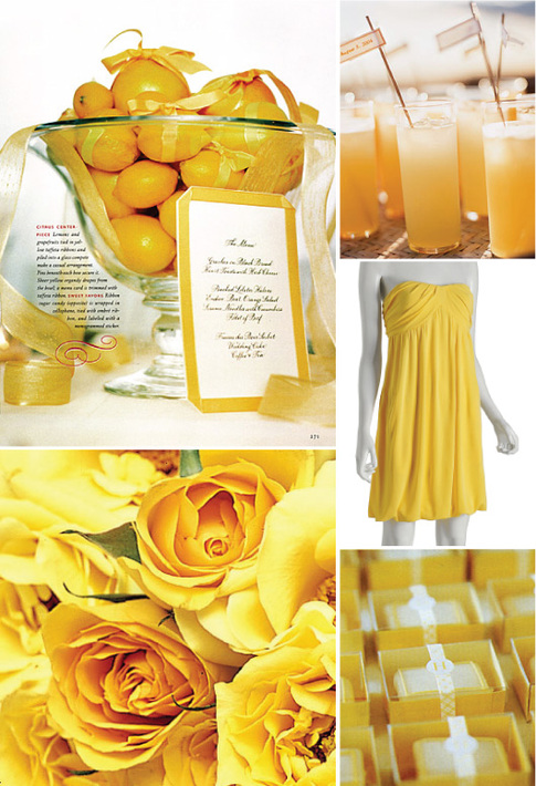 So what better time of year to look at yellow weddings and blue weddings